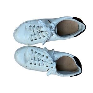 Torrid White Black Faux Leather Sneakers size 9W